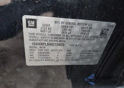 2017 GMC Acadia Denali from USA, damaged, VIN 1GKKNPLS6HZ134829